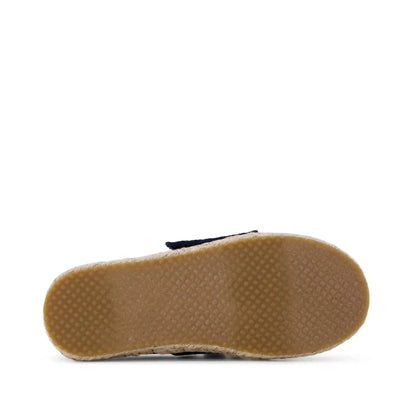Carolina Lace-Up Kids Espadrille Navy Beachside Woven