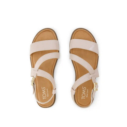 Womens Mar Strappy Sandal Champagne Shimmer Suede