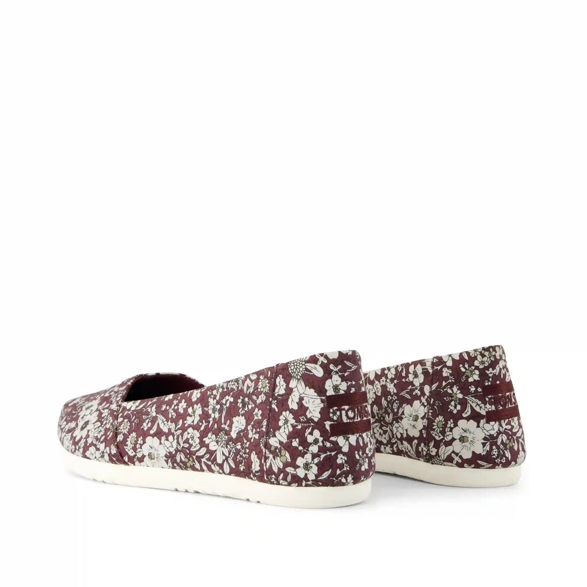 Womens Alpargata Ballet Flat Burgundy Floral Print