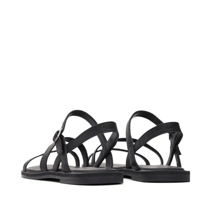 Kira Black Leather Strappy Sandal