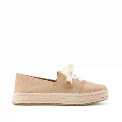 Womens Carolina Lace-Up Espadrille Bronze Crosshatch Suede