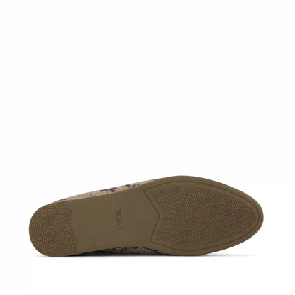Womens Amelia Mule Taupe Snake Print Suede