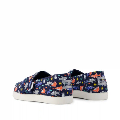 Alpargata Classic Toddler Shoe Navy Glow in the Dark Shark Friends