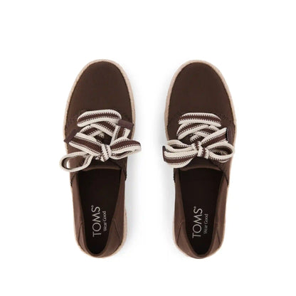 Womens Carolina Lace-Up Espadrille Hot Cocoa Deco Stitch