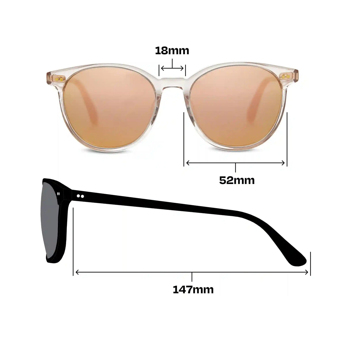 Bellini Champagne Crystal Handcrafted Sunglasses