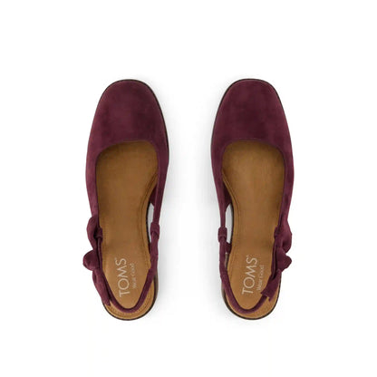 Womens Jaclyn Slingback Bow Heel Burgundy Kid Suede