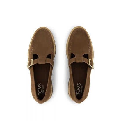 Womens Cara Mary Jane Loafer Hot Cocoa Nubuck Leather