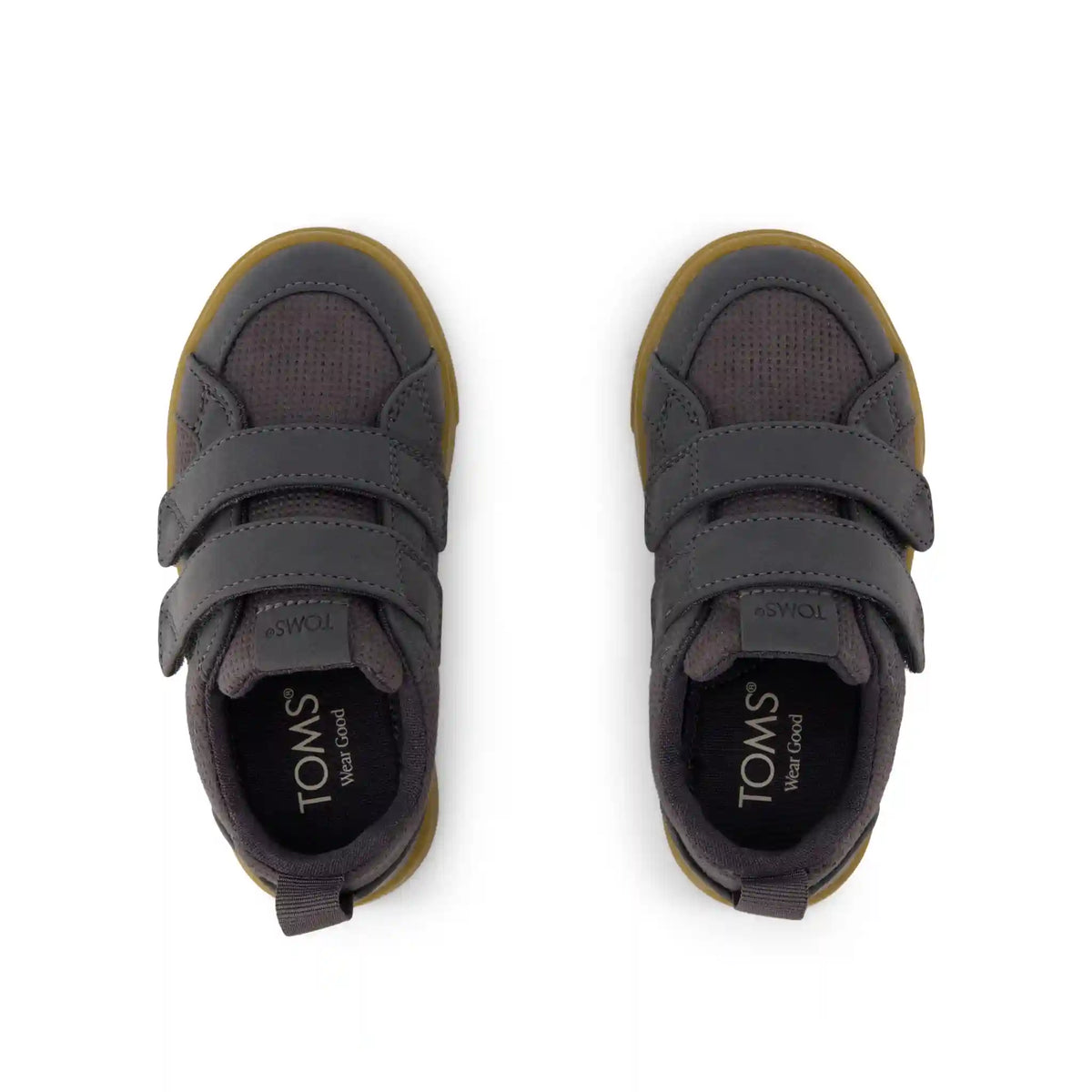 Cruz Double Strap Toddler Sneaker Forged Iron Deboss Suede