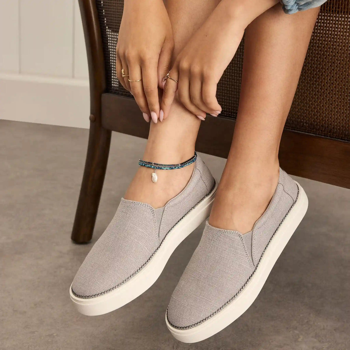 Womens Emily Slip On Sneaker Drizzle Grey Heritage Canvas