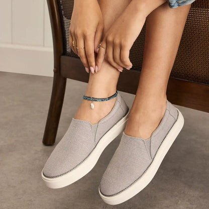 Womens Emily Slip On Sneaker Drizzle Grey Heritage Canvas