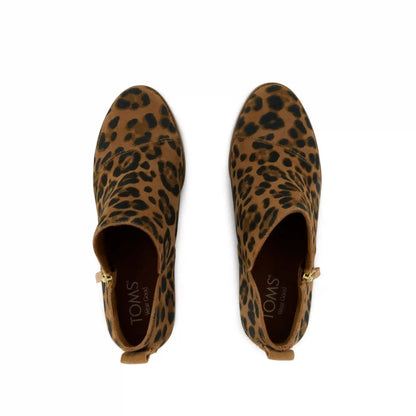 Womens Goldie Wedge Ankle Bootie Leopard Suede