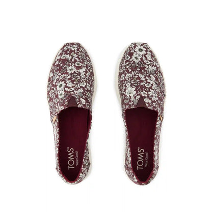 Womens Alpargata Plus Burgundy Floral Print