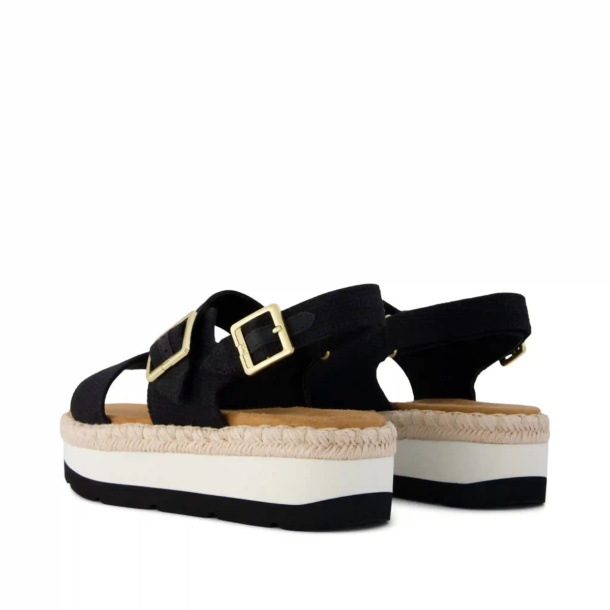 Womens Giana Flatform Sandal Black Woven