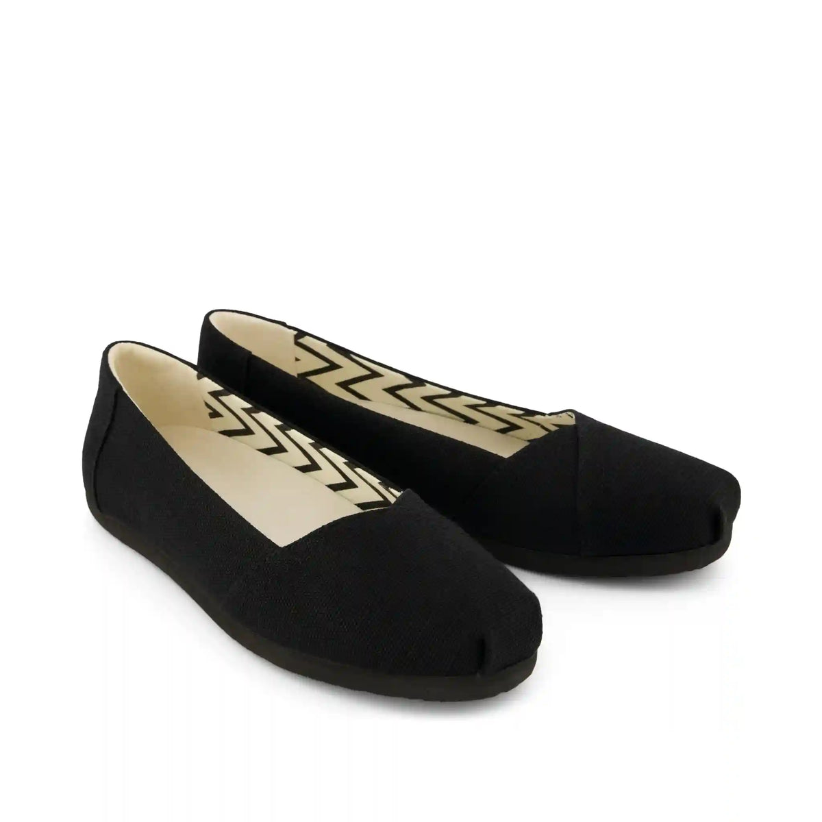 Womens Alpargata Ballet Flat All Black Heritage Canvas