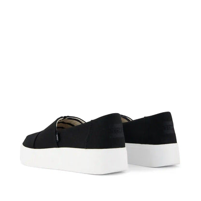 Womens Asher Platform Slip On Sneaker Black Canvas
