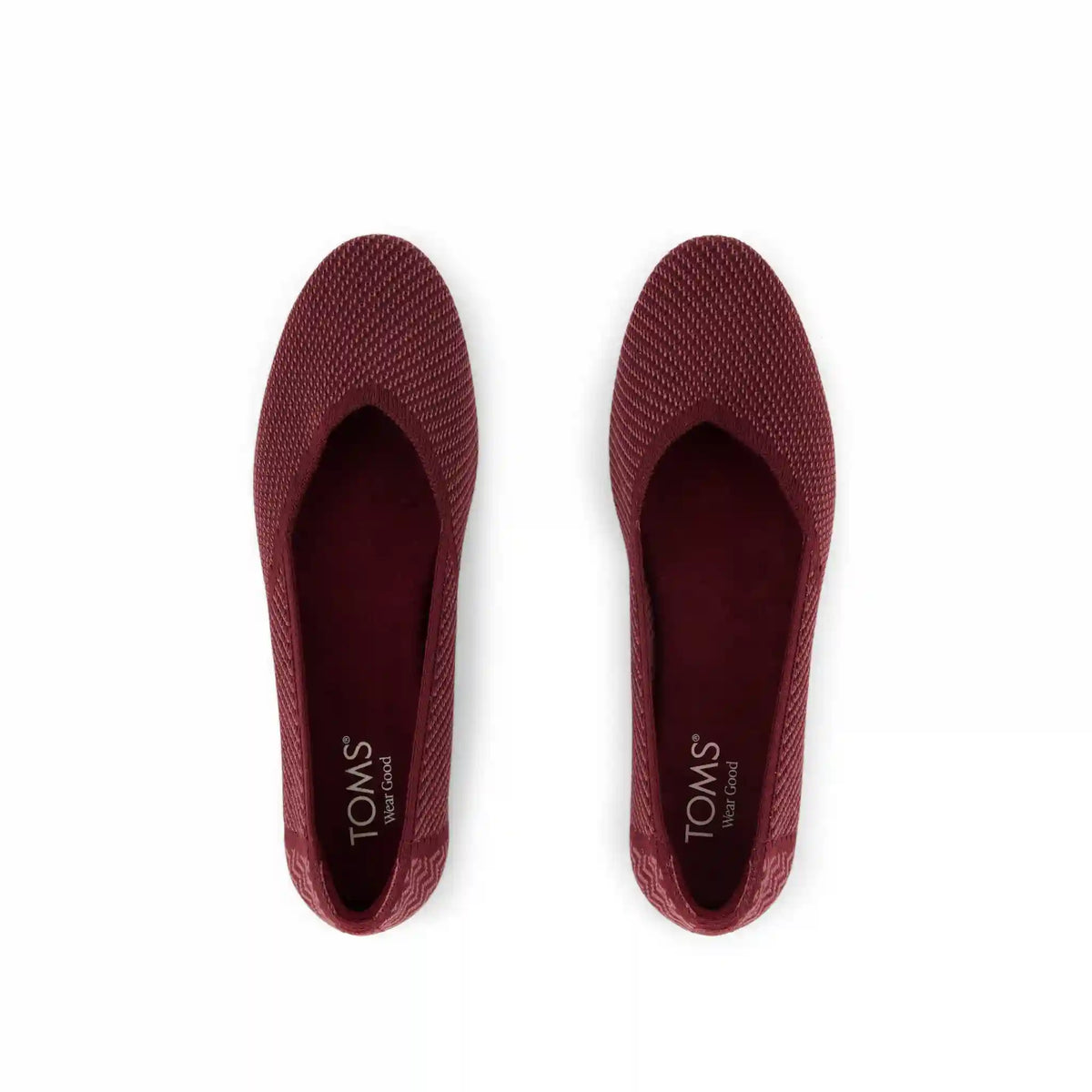 Womens Gemma Flat Burgundy Engineered Knit