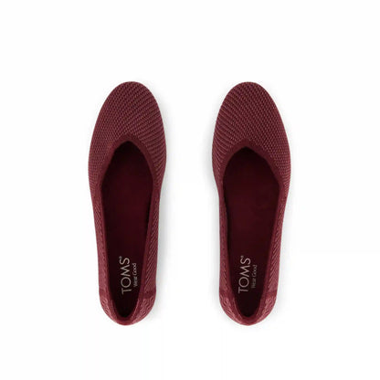 Womens Gemma Flat Burgundy Engineered Knit