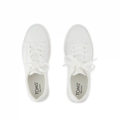 Womens Izzy Lace-Up Sneaker White Faux Leather