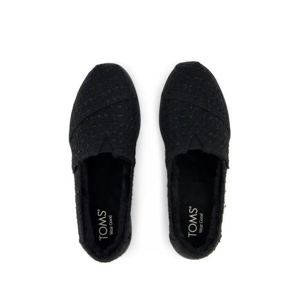 Womens Alpargata Plus Black Metallic Faux Fur