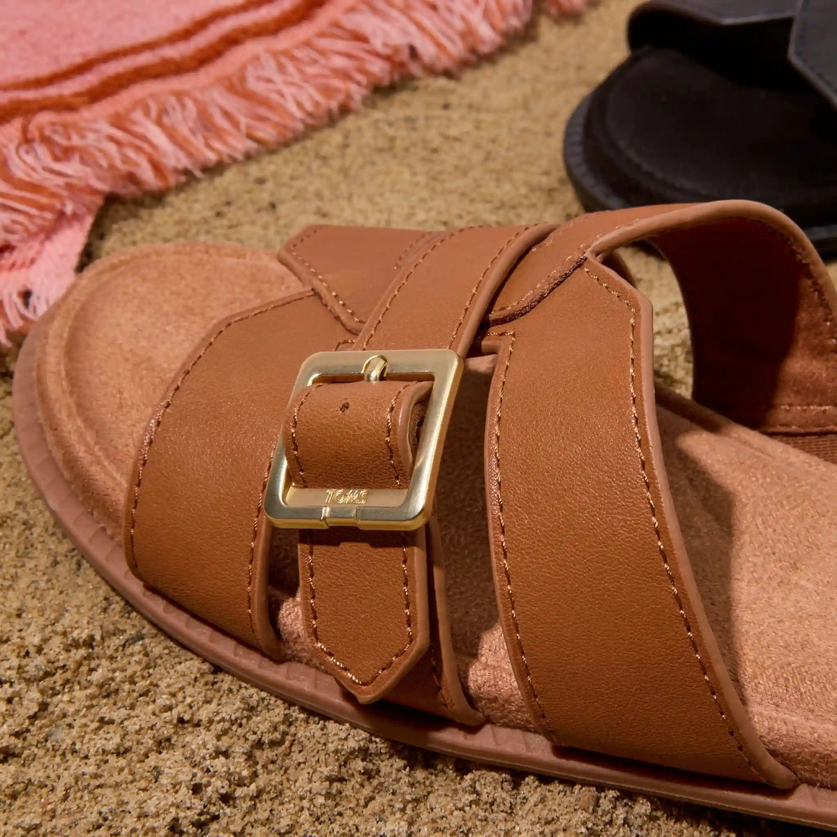 Womens Sol Slide Sandal Brown Sugar Leather