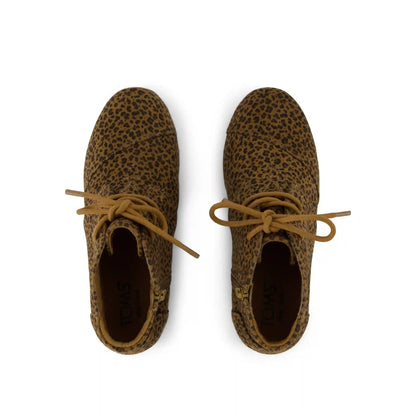 Toffee Micro Leopard Desert Wedge Kids Boot