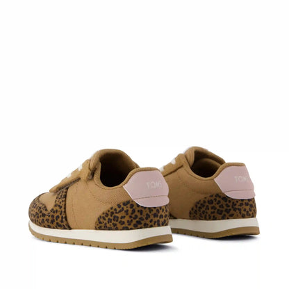 TRVL LITE Retro Runner Toddler Sneaker Water Repellent Toffee Leopard