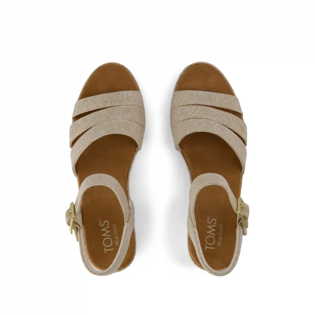 Womens Julia Wedge Sandal Champagne Sparkle