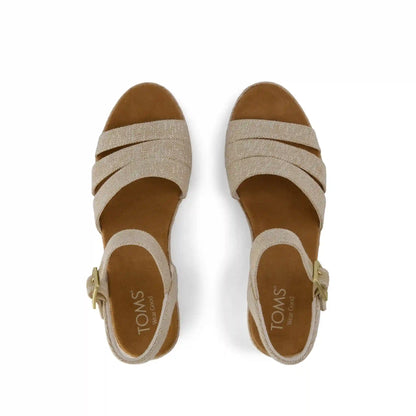 Womens Julia Wedge Sandal Champagne Sparkle