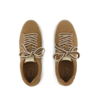 Womens Rea Lace-Up Platform Sneaker Toffee Suede
