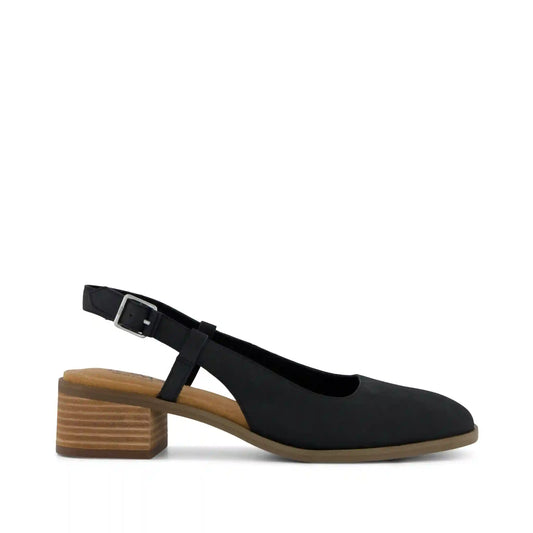 Womens Jaclyn Slingback Heel Black Nubuck Leather