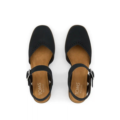 Womens Jaclyn Heel Black Perforated Leather