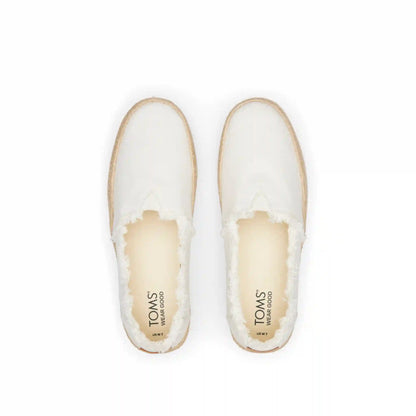 Valencia White Canvas Platform Espadrille
