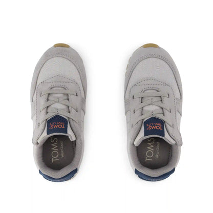 TRVL LITE Retro Runner Toddler Sneaker Water Repellent Grey Vintage Twill