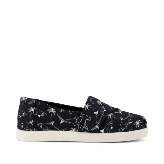 Alpargata Classic Kids Shoe Black Shark Print