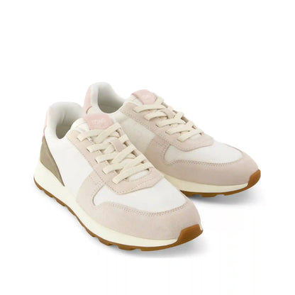 Womens TRVL LITE Retro Runner Sneaker Water Repellent Cream Vintage Twill