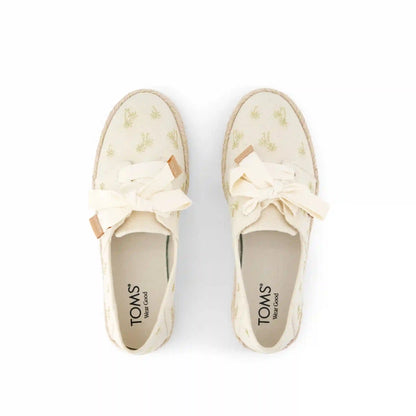 Womens Carolina Lace-Up Espadrille Metallic Embroidered Palm Trees