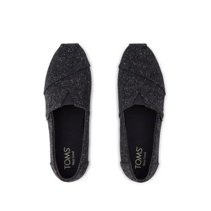 Mens Alpargata Classic Black Flecked Tweed