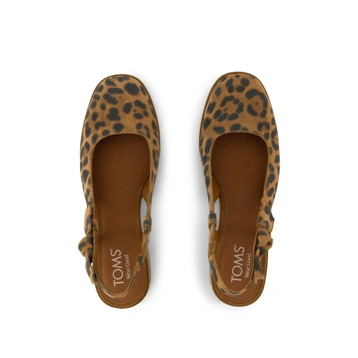Womens Jaclyn Slingback Bow Heel Brown Sugar Leopard Suede