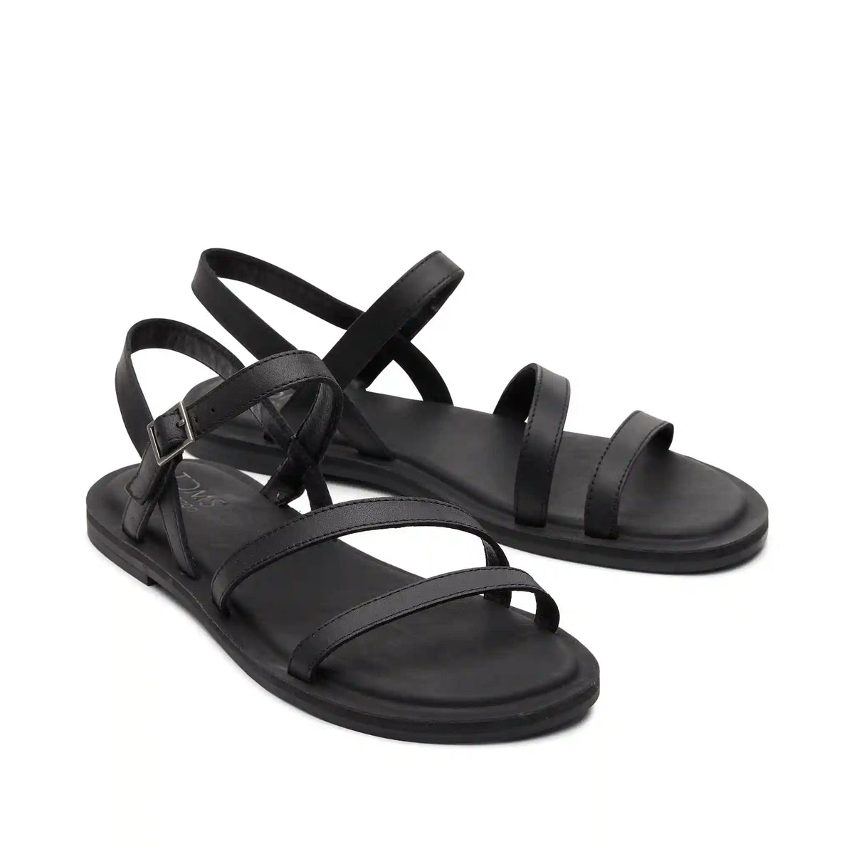 Kira Black Leather Strappy Sandal