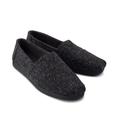 Mens Alpargata Classic Black Flecked Tweed