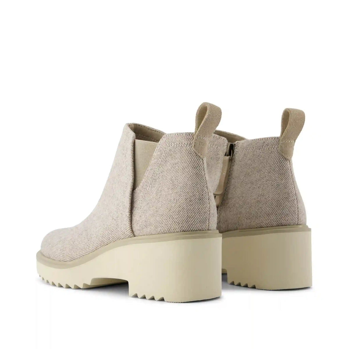 Maude Natural Shimmer Twill Wedge Boot