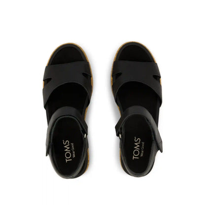 Womens Alana Wedge Sandal Black Leather