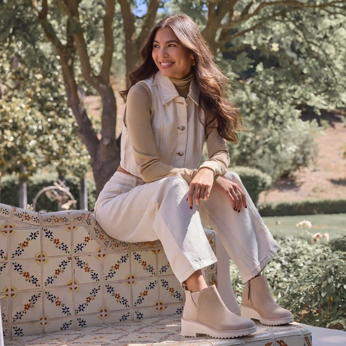 Maude Oatmeal Suede Wedge Boot