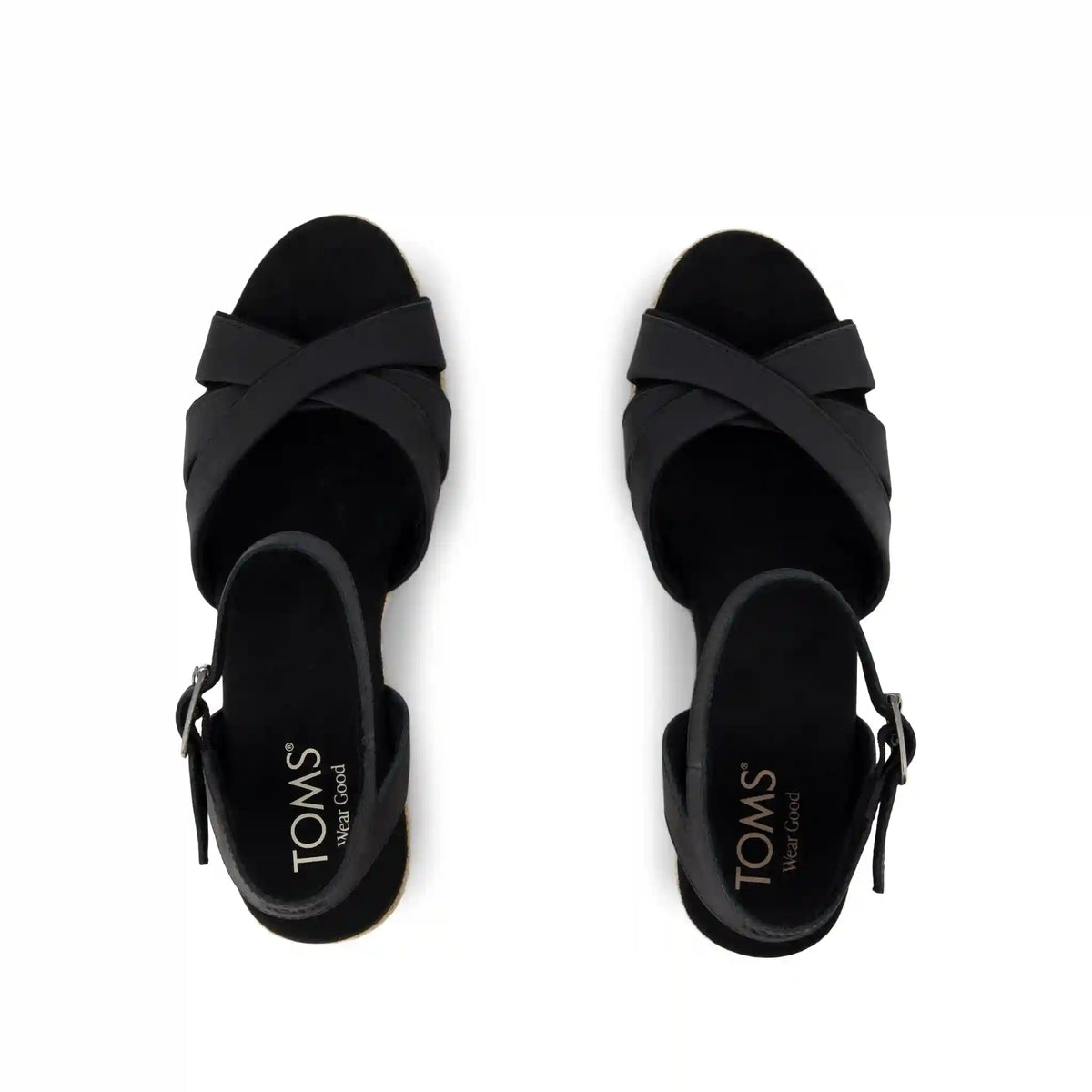 Majorca Rope Strappy Platform Sandal Black Leather