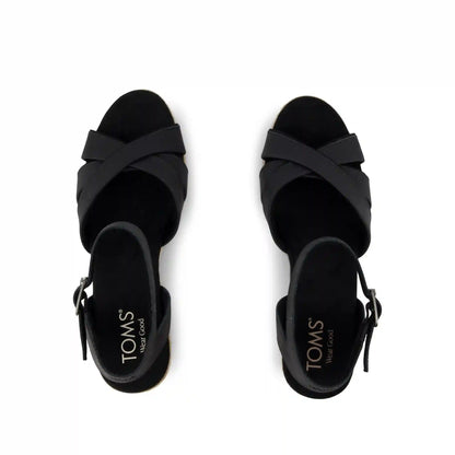 Majorca Rope Strappy Platform Sandal Black Leather