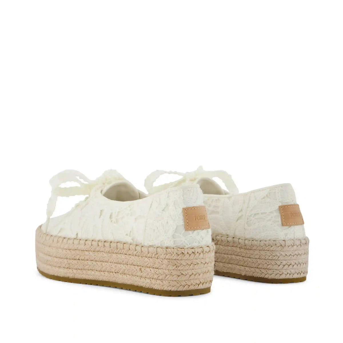 Womens Valencia Lace-Up Platform Espadrille Egret Floral Crochet