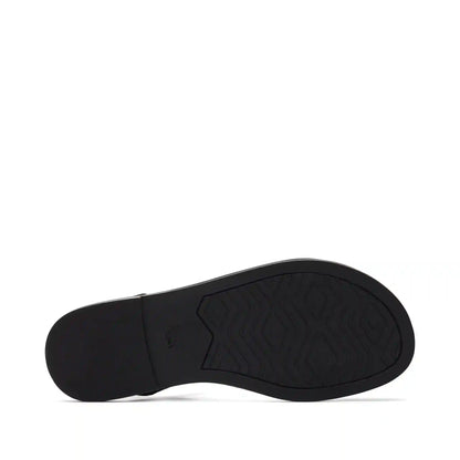 Kira Black Leather Strappy Sandal