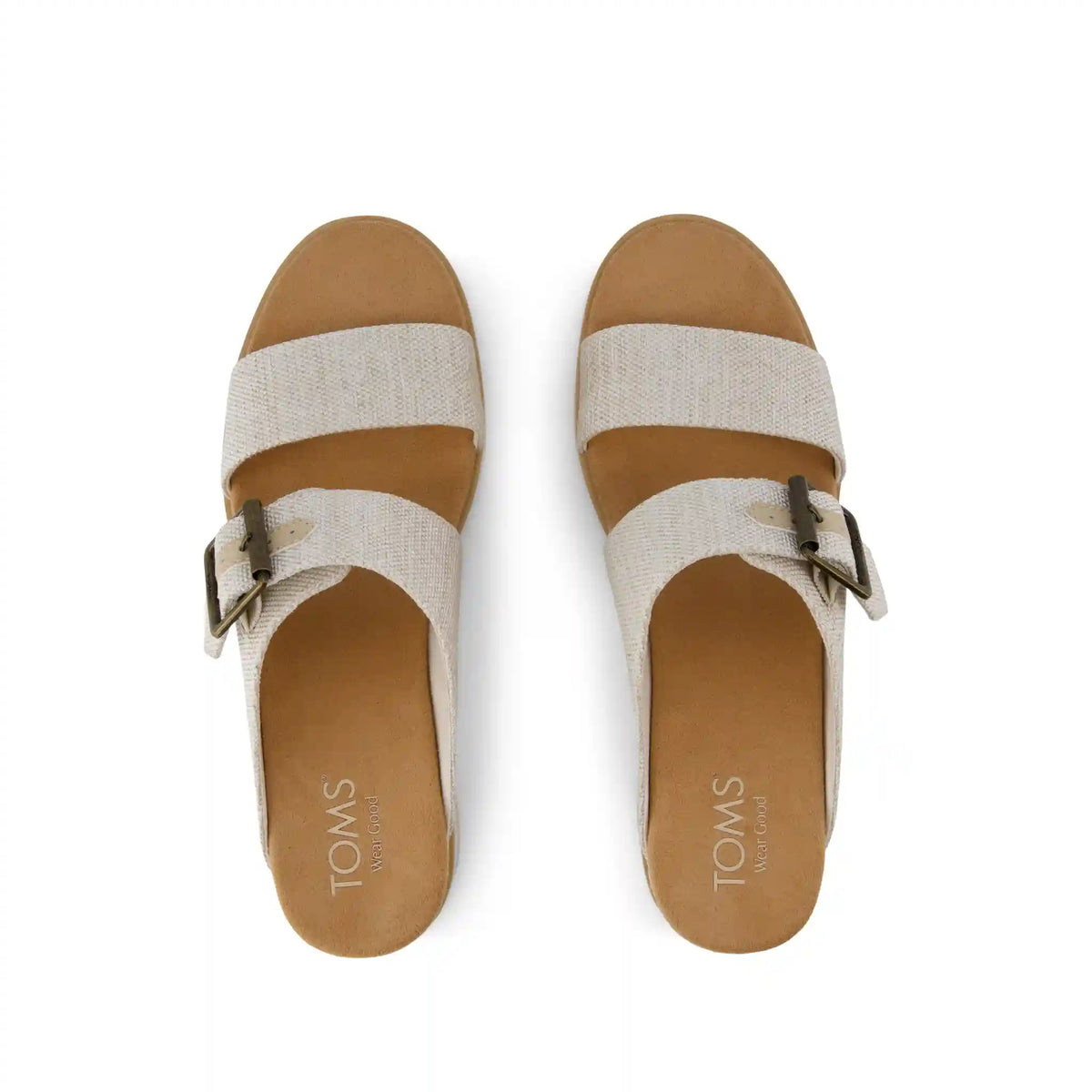 Diana Mule Buckle Wedge Sandal Natural Yarn Dye